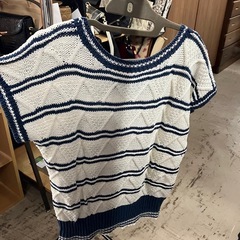 W2507-579 半袖ニット サイズ不明 中古の画像