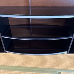 美品　ガラストップ　黒テレビ台の画像