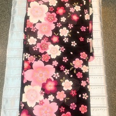 新品　ゆかた　ゆったりサイズ　レディス浴衣　黒地に桜　#118-01の画像