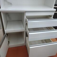 ★限定SALE20%OFF★《尼崎市/リサイクルショップドリーム次屋店》松田家具 スライド扉オープンボード ホワイト 中古品 ☆尼崎市若王寺☆の画像