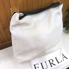 本物 フルラ ソフトレザー 2WAYバッグ ホワイト 保存袋付き USED FURLA 札幌市厚別区 厚別店の画像