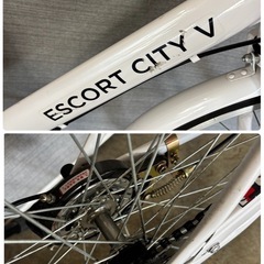 シティサイクル 27インチ ESCORT CITY V 切替なし 白 ホワイト系 自転車 札幌市白石区の画像