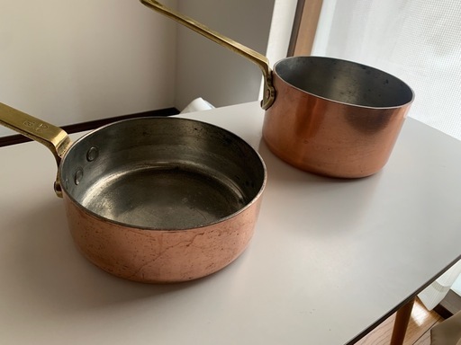 18cm 銅製片手鍋2個セットフランスアンティーク