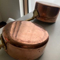18cm 片手鍋　2個セット　フランスアンティークの画像