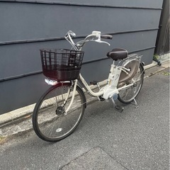 【京都発】京の楽チャリ　電動アシスト自転車　パナソニック　24インチ　白の画像