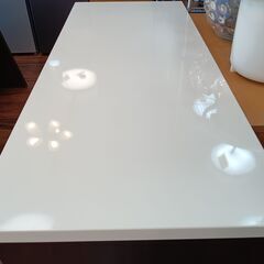 NITORI　キッチンカウンター　鏡面　ブラウン　ワイド　レンジボード　レンジ台　食器棚　ニトリ　サイズ（約）幅120×奥51×高85　　■近隣配送無料 買取GO‼　栄和店の画像