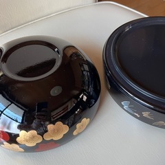 漆器　2点セット　和菓子入れ、和食入れの画像