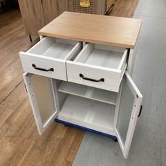 S221⭐キッチン収納ラック キャビネット コンパクト ナチュラルホワイト 幅58cm USED の画像