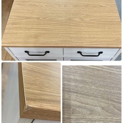 S221⭐キッチン収納ラック キャビネット コンパクト ナチュラルホワイト 幅58cm USED の画像