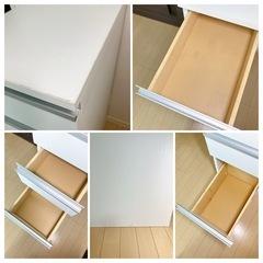【7月末まで】引き出し4段付き 幅30㎝ チェスト 棚 隙間収納 白 の画像