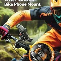 自転車 バイク スマホ ホルダー 片手操作 デュアル 振動 ダンパー 衝撃吸収 手ぶれ補正 オートバイ 簡単取付 耐衝撃 スマホホルダー 携帯電話 自転車ホルダー 落下防止 360度回転 振動吸収 18〜34mm 丸型ハンドルバー　まとめ買い歓迎　卸ます　アマゾン引き上げ商品　倒産品　ネット商材　転売　卸し　問屋　転売OK　アマゾン　商品　景品　コンペ　新品　未使用　アウトレット　卸売　卸売の画像