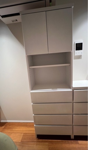 【大川家具】ランドリー収納 完成品 国産 幅60cm 薄型 ハイタイプ 収納 隙間収納 ランドリーラック ストッパー付き引き出し オープン棚板 耐震ダボ チェス