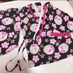 100サイズ  女の子用浴衣 兵児帯付きの画像