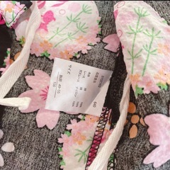100サイズ  女の子用浴衣 兵児帯付きの画像