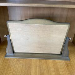 店頭引き渡し 中古 卓上ミラー 鏡 アンティーク 木製 の画像