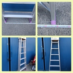 ★八5906《未使用品》アルインコ　はしご兼用脚立　MR-210WD   折りたたんだ状態で約210㎝   はしごの長さ422㎝  最大使用質量100kgの画像