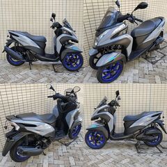 【普通免許仕様もOK】トリシティ155SG37Jブルーグレー 走行1.8万km弱 ドラレコ★TRIX★の画像