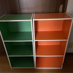 レトロ カラーボックス 収納  2セットの画像
