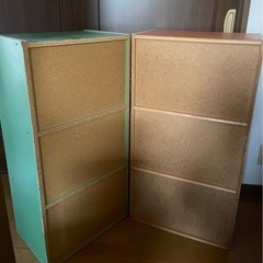 レトロ カラーボックス 収納  2セットの画像