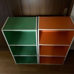レトロ カラーボックス 収納  2セットの画像