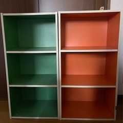 レトロ カラーボックス 収納  2セットの画像