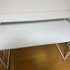 KKL デスク パソコンデスク 机 幅120cm モニター台高さ3段調整対応 pcデスク ゲーミングデスク つくえ 在宅勤務 ワーク オフィス シンプル 勉強机 学習机 ホワイトの画像