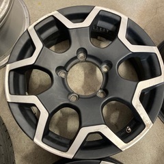 マットブラックポリッシュ 16インチアルミホイール 5.5J+22 4本ジムニーの画像