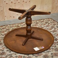 ≪zyt2349ジ≫ 飛騨産業 穂高 ダイニングテーブル 丸形天板×1本脚 現状品 直径120cm/幅120cm カバ材 丸型/円形/オールドキツツキ/中古家具/宮城県仙台市 70716-11の画像