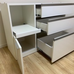 【松田家具】Nスプライトレンジ 1200 キッチンボード ホワイトの画像