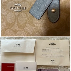COACH リバーシブルトートバッグ シグ ネチャー柄ベージュ 水色コーチの画像