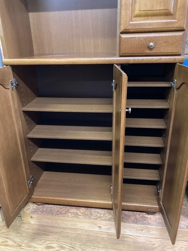 下駄箱 シューズボックス 木目 幅89cm 中古