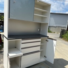 中古品　食器棚 幅140X奥行48X高さ205 食器棚 キッチンボード レンジ台 キッチン収納　「愛知県豊田市引取希望」の画像