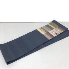 ss7651  袋帯 お太鼓柄 ネイビー系 オシャレ カジュアル 青系 和装小物 着物用品 和服 女性用 婦人用 レディース 袋帯 中古の画像