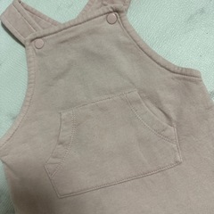 H&Mピンク コットンオーバーオール60の画像