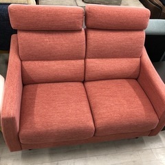 ニトリ　2人掛け　ファブリックソファー (ヘッドレスト付き) ニトリ 2人掛けソファー ヘッドレスト付 ファブリックピンク
