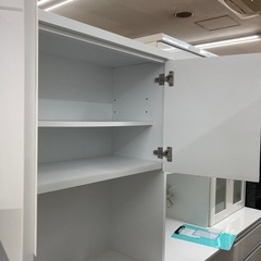 🍽️山清工業🍽️3面レンジボード🍽️スチームオーブン対応🍽️フルレールオープン🍽️ホワイト🍽️おしゃれ🍽️2264の画像