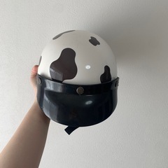 牛柄 半帽ヘルメット シールド付きの画像