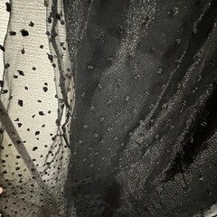 レースチュールワンピース　ドット柄の画像