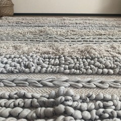 ラグ ラグマット 130×190 グレー 洗えるラグ 長方形 コットン 絨毯 ウォッシャブル 北欧風 お洒落 オールシーズンの画像
