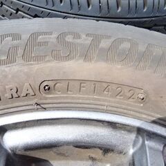 【恵庭】軽トラ　軽バン等にブリジストン145/80R12+アルミホイール4本セット　22年製の画像