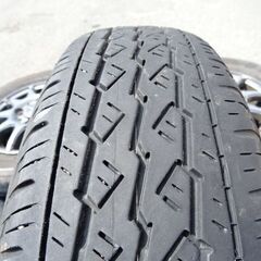 【恵庭】軽トラ　軽バン等にブリジストン145/80R12+アルミホイール4本セット　22年製の画像