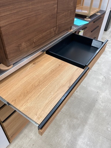 ?️日本製?️シギヤマ家具?️キッチンカウンター?️LEVENT120?️ステンレストップ?️スライド棚?️おしゃれ?️2265