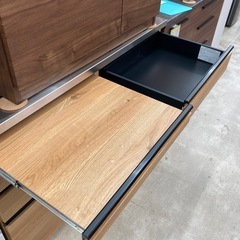 🍽️日本製🍽️シギヤマ家具🍽️キッチンカウンター🍽️LEVENT120🍽️ステンレストップ🍽️スライド棚🍽️おしゃれ🍽️2265の画像