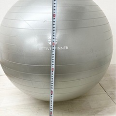【中古品】バランスボール シルバー 55~65cm 健康グッズ エクササイズ トレーニング用品 体幹 ストレッチの画像