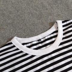 ブランド不明    Ｔシャツ  白×黒  ボーダーの画像