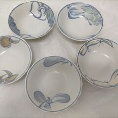 【未使用】たち吉 小鉢 5枚セット 和食器 柄違い  250723-10Tの画像