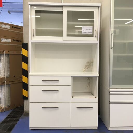 ★リユースのサカイ横浜南店★YM1289 NITORI レンジボード ホワイト W100×D40×H181 クリーニング済み