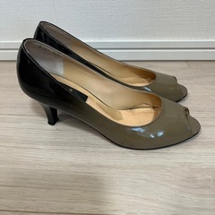パンプス　オープントゥ　ブラウン　LANVIN　23.5cmの画像