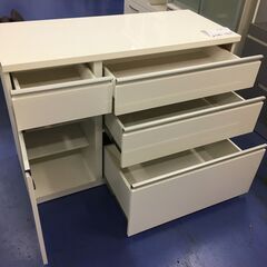 ★リユースのサカイ横浜南店★YM1290  レンジ台 ホワイト W120×D51×H85 クリーニング済みの画像