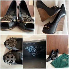 【使用頻度少】Tory Burch 本革 パンプス 24.5cmの画像